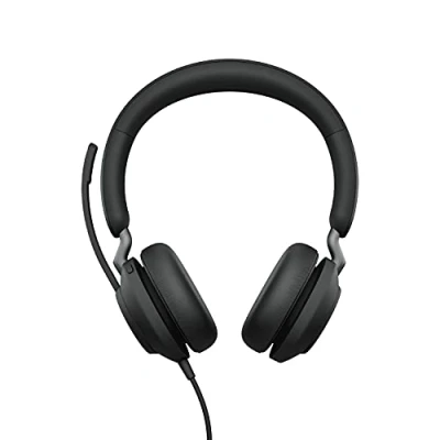 Abbildung von Jabra Evolve2 40 PC Headset Noise Cancelling Microsoft Teams Certified Stereo Headphones With 3 Microphone Call Technology USB A Cable Black