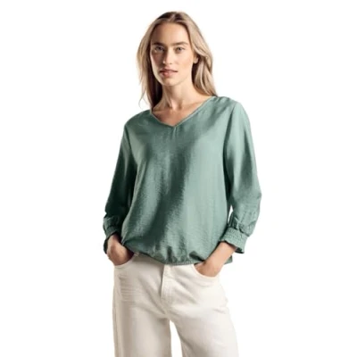Abbildung von Street One MIT Smokdetail Bluse, Damen, Größe: 34, Grün