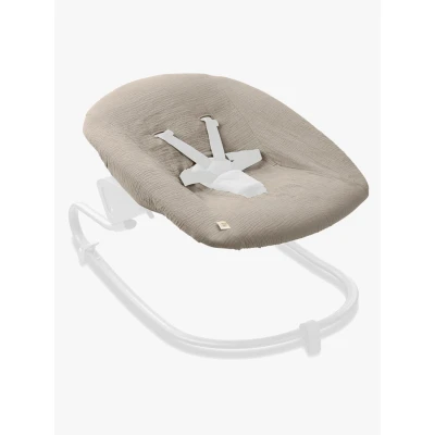Abbildung von Hauck Hochstuhltablett Beige, Bezug für Babywippe und Newborn Aufsatz Alpha Bouncer waschbar