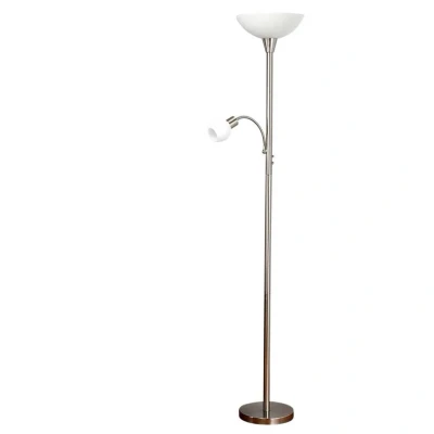 Abbildung von Lindby Stehlampe Elaina, 180 cm, nickelfarben, Leselicht