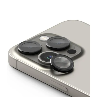 Abbildung von Ringke Camera Lens Frame Glass Kompatibel mit iPhone 15 Pro, Anti Kratzen Kamera Gehärtetes Glasschutz Individuell Glas Kameraschutz