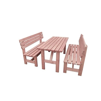 Abbildung von Promadino Holz Garnitur Summer honigbraun 2 Bänke + 1 Tisch
