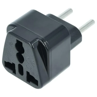 Abbildung von vhbw Reisestecker Adapter (Euro Stecker auf UK/USA/China etc. Buchse) Reiseadapter, Schwarz, 250 V / 16 A