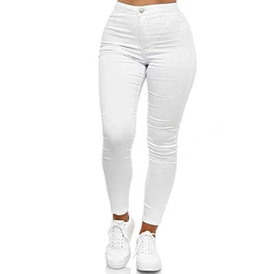 Abbildung von Elara Damen Jeans High Waist Slim Fit Chunkyrayan JS710 1 White 34P (XS)