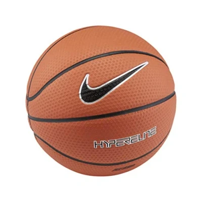 Abbildung von Nike Erwachsene Hyper Elite 8P Basketball, Amber/Black/Metallic Silver, 7