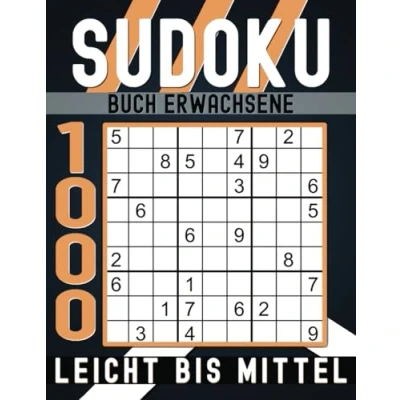 Abbildung von Sudoku Buch Erwachsene Leicht Bis Mittel: 1000 Rätsel mit Lösungen.