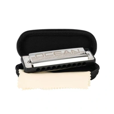 Abbildung von Ocean Rock Blues Harmonica in C, black (incl. stylish softcase and cleaning cloth)