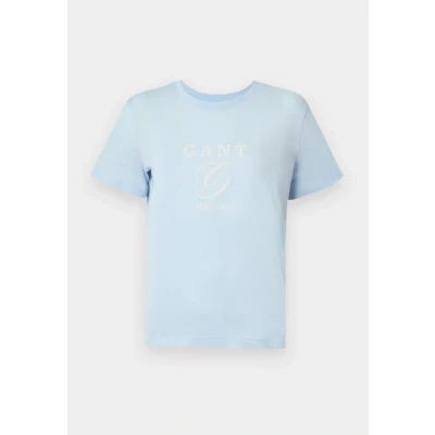Abbildung von GANT REG Graphic Tshirt print, Damen, Größe: Small, Fresh blue