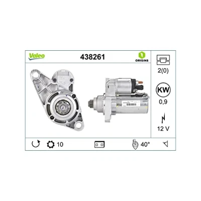Abbildung von VALEO 438261 Anlasser 12 0,9 10 NEW ORIGINAL PART VOLKSWAGEN: Golf 4 Schrägheck, 5 Polo IV AUDI: A2