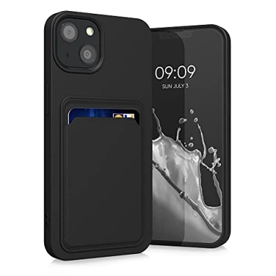 Abbildung von kwmobile Handyhülle kompatibel mit Apple iPhone 13 Hülle Handy Cover Fach für Karten in Schwarz