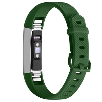 Abbildung von FitBit Alta HR Silikonarmband mit Schnalle Größe: Groß Armee grün