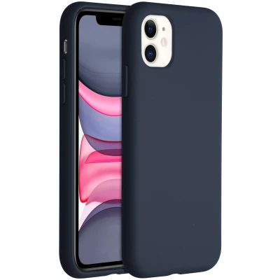 Abbildung von Apple iPhone 11 Hülle Silikon Accezz Soft Case/Backcover Handyhülle Dunkelblau