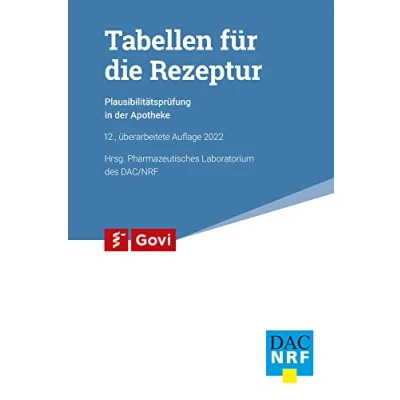 Abbildung von Tabellen für die Rezeptur: Plausibilitätsprüfung in der Apotheke (Govi)