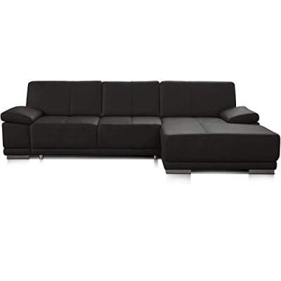Abbildung von CAVADORE Schlafsofa Corianne in echtem Leder / Eckcouch mit Bettfunktion und beidseitiger Armteilverstellung 282 x 80 162 Echtleder, braun