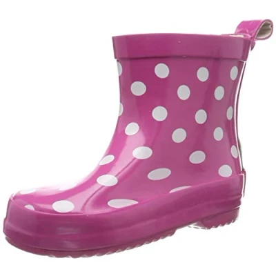 Abbildung von Playshoes Jungen Mädchen Gummistiefel Halbschaft Regenstiefel, pink Punkte, 18 EU