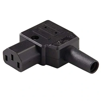 Abbildung von PremiumCord Netzanschluss 230V Buchse abgewinkelt 90, 10A, IEC C13, Farbe schwarz