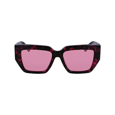 Abbildung von Calvin Klein Jeans Sonnenbrille, Damen, Größe: 54, Pink havana