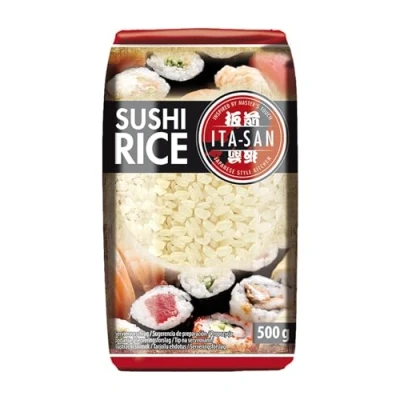 Abbildung von ITA SAN Sushi Reis, Rundkorn 1. Qualität, 100% sortenrein, schnell und einfach zubereitet, vegan, halal, glutenfrei (1 x 500 g)