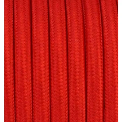 Abbildung von 10 Meter 2 adrig Textilkabel Stoffkabel Pendelleitung Lampenkabel Textile Cable 2x0,75 2G0,75 rot