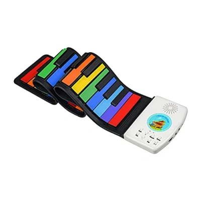 Abbildung von Roll Up Piano Faltbare Klavier 49 Tasten Tragbare Silikagel Tastatur Gebaut in Batterie Hand 47 Töne 128 rhythmen Regenbogen