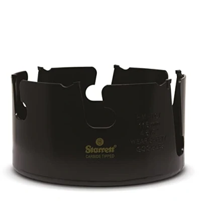 Abbildung von Starrett Hartmetall Lochsäge MPH0458 Mehrzweck TCT für Holz MDF Kunststoff Keramik Wandfliesen 118 mm