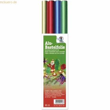 Abbildung von Ludwig Bähr Alufolie Rolle Polypackung 30x50cm VE=4 Rollen 4 Farben so
