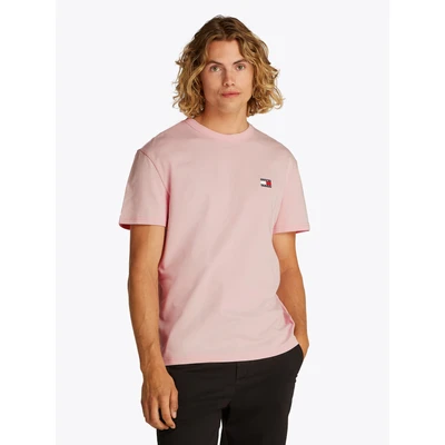 Abbildung von Tommy Jeans Badge TEE Tshirt basic, Herren, Größe: 56, Precious pink