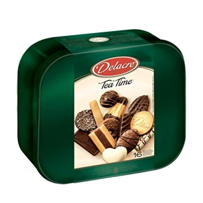 Abbildung von Delacre Tea Time 1000 g Dose, 1er Pack (1 x 1 kg) Gebäckmischung mit und ohne Schokolade Vielfältige Großpackung aus Keksen Gebäck