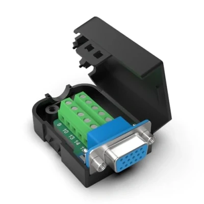 Abbildung von Oiyagai DB15 3+6 D SUB VGA Buchse, 3 reihig, 15 polig, Stecker Adapter mit Mutter Terminal, Breakout Platine, frei verschweißt