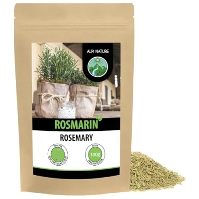 Abbildung von Rosmarin getrocknet (100g), 100% rein und naturbelassen für Gewürzmischungen Tee