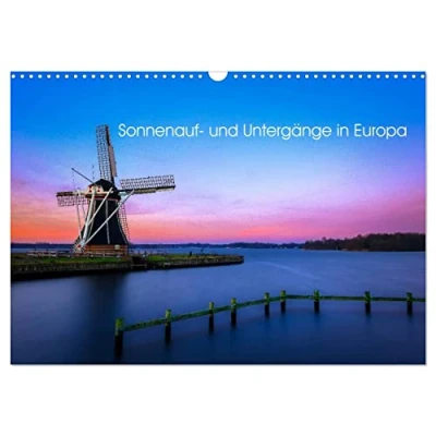 Abbildung von Sonnenauf und Untergänge in Europa (Wandkalender 2025 DIN A3 quer), CALVENDO Monatskalender