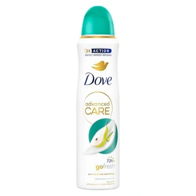 Abbildung von Dove Advanced Care Go Fresh Birne und Aloe Vera, mit feuchtigkeitsspendender hautfreundlicher Formel, ohne Alkohol, trockene Haut bis zu 72 Stunden, Deodorant für Damen Herren, 6 Stück à 150