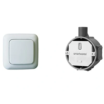 Abbildung von smartwares Licht Funksteuerung, für Wohnzimmer, Schlafzimmer, Küche, Kinderzimmer, Innen Räume, Smart Home Funk Schalter Set Einbauschalter &amp; Wand Taster