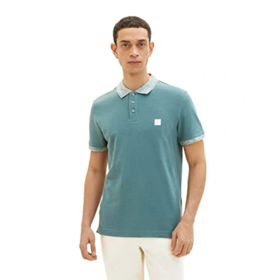 Abbildung von TOM TAILOR Herren Basic Poloshirt 1035628, 30105 deep bluish green, L