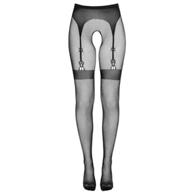 Abbildung von Strumpfhose ouvert aus feinem Netz, hinten mit Naht