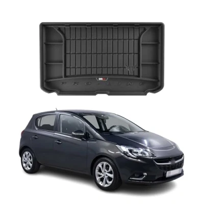 Abbildung von Kofferraumwanne Laderaumwanne kompatibel mit Opel Corsa E 2014 2019 OMAC Premium 3D Schwarz