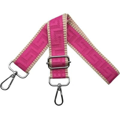 Abbildung von Schultergurt für Tasche Taschengurte zum Wechseln, Verstellbar Taschengurt Breit 3.8cm mit Silber Karabiner Taschenband Schulterriemen Tragegurt Handtaschen Damen, Khaki/Rose, K38