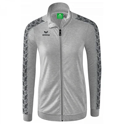 Abbildung von Erima Damen Essential Team Tracktop Jacke, hellgrau melange, 34