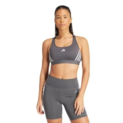 Abbildung von adidas Women&#039;s Powerimpact Train Medium Support 3 Stripes Bra Sport BH, Grey six/White, XS C D