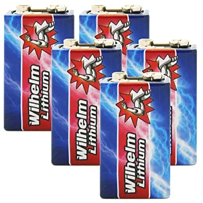 Abbildung von 5 x Wilhelm Lithium 9V Block Batterie Rauchmelder 6LR61 9 Volt Batterien