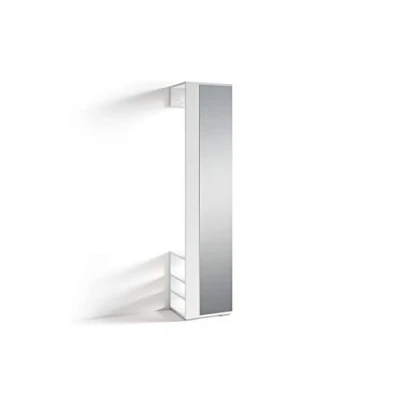 Abbildung von byLIVING Flurgarderobe Ben/Garderobe matt weiß mit Spiegel/Spiegelschrank für Flur Kleiderstange und Ablage/B 40, H 184, T 35 cm