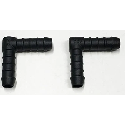 Abbildung von 2 x 10 mm Kunststoff Winkelverbinder Anschlussstück, Rohr, Schlauch Tischler Tubing Air Kraftstoff Wasser