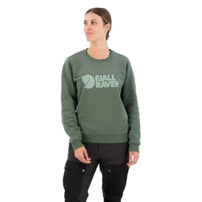 Abbildung von Fjallraven 84143 679 674 Logo Sweater W Sweatshirt Damen Deep Patina Misty Green Größe M