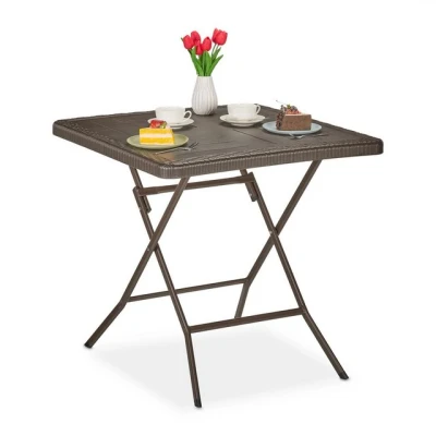 Abbildung von relaxdays Gartentisch in Holzoptik, Braun