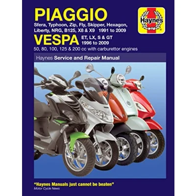 Abbildung von Piaggio Vespa: Sfera, Typhoon, Zip, Fly, Skipper, Hexagon, Liberty, NRG, B125, X8 &amp; X9 1991 to 2009 and Vespa ET, LX, S (Service repair manuals)