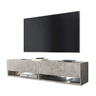 Abbildung von Selsey Wander TV Lowboard in Betonoptik hängend/stehend mit LED 180cm