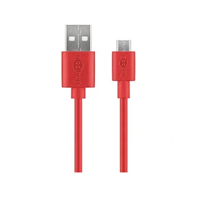 Abbildung von Goobay 43700 Micro USB Lade und Synchronisationskabel für Android Geräte, Rot
