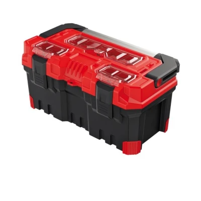 Abbildung von KISTENBERG TITAN PLUS KTIPA5025 Werkzeugkoffer 258 496 240 mit Handgriff, Sortimentskasten schwarz/rot