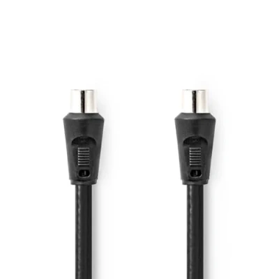 Abbildung von NEDIS Koaxial Kabel IEC (Coax) Stecker Vernickelt 90 dB 75 Ohm Doppelt geschirmt 1.50 m Rund PVC Schwarz Label
