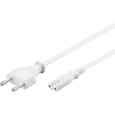 Abbildung von Goobay 93987 Euro Anschlusskabel, Netzkabel, Stromkabel, 2 adrig, Eurostecker (Typ C, CEE 7/16) &gt; Gerätebuchse C7, 3m, weiß